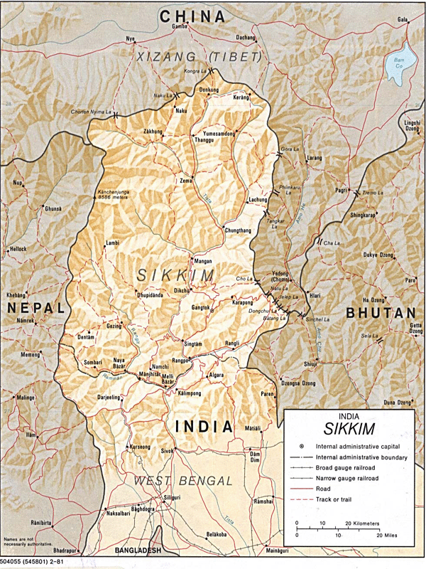 Map of Sikkim